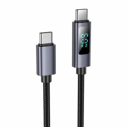 Καλώδιο USB-C σε USB-C Hoco Display X112, 60W, 3A, 1m, Μαύρο