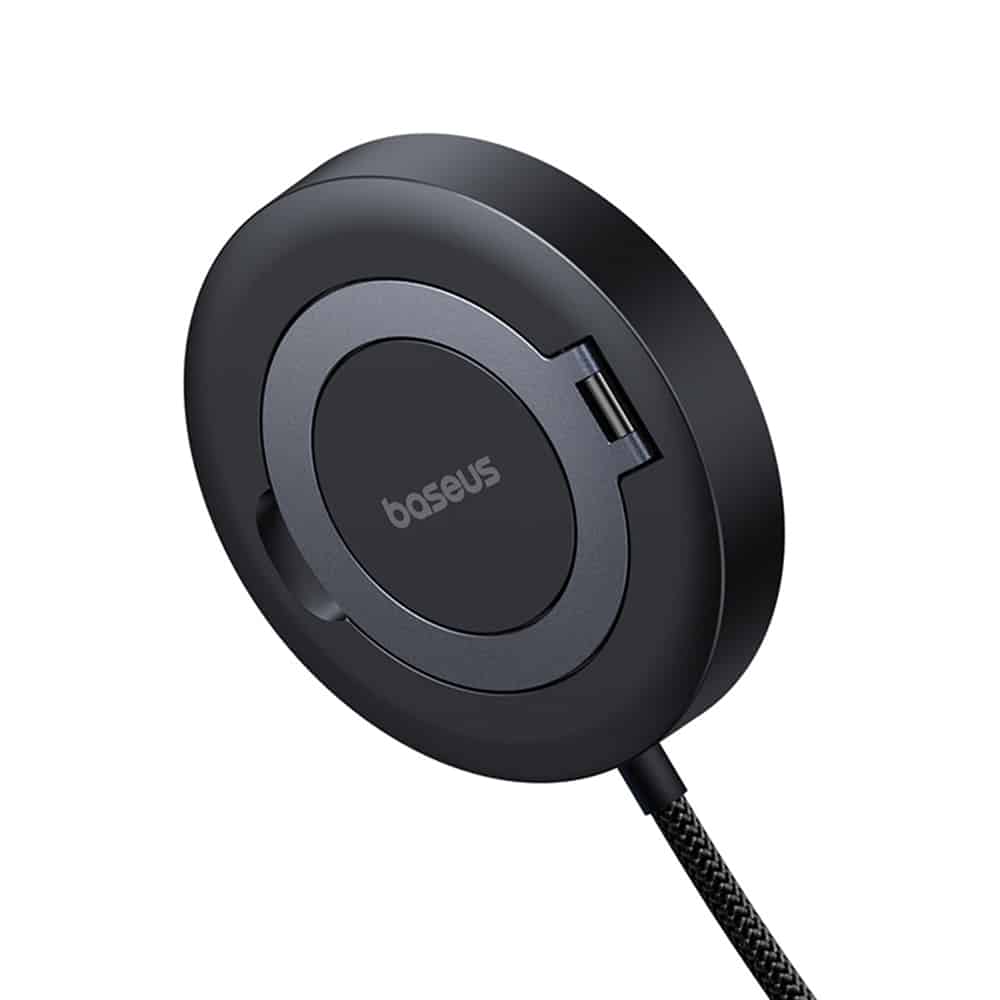 Baseus - Μαγνητικός Ασύρματος Φορτιστής Simple Mini4 (P10273300121-01) - Universal, με Βάση, USB-C, Qi2 15W, 1m - Cosmic Black - Image 3