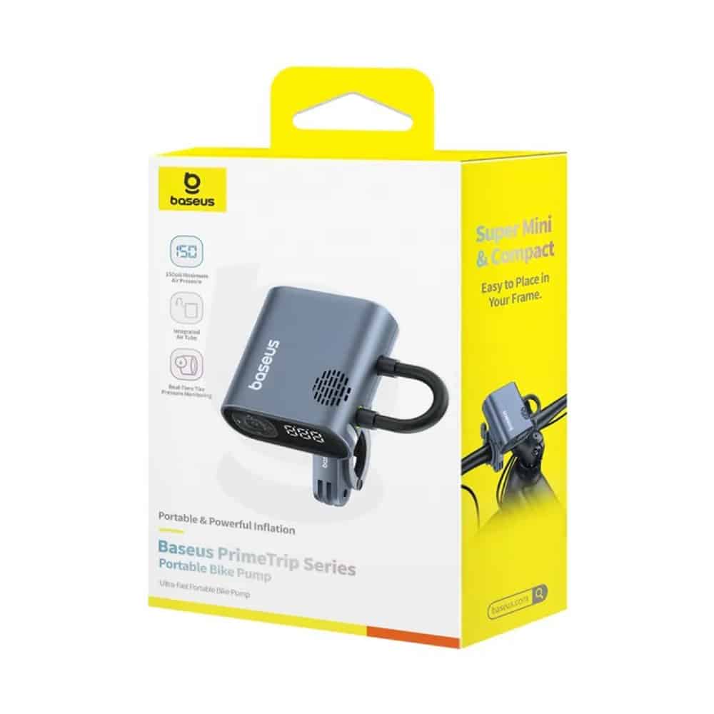 Baseus - Συμπιεστής Ποδηλάτου PrimeTrip Series (C11169000121-00) - Φορητός, Ένδειξη Πίεσης, 1750mAh, 150psi, Υπερταχύς - Μαύρος - Image 6