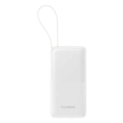Baseus - Power Bank Bipow 2 (P10077101213-01) - με ενσωματωμένο καλώδιο USB-C, Type-C, USB, Έξυπνη οθόνη, 20000mAh, 20W - Λευκό
