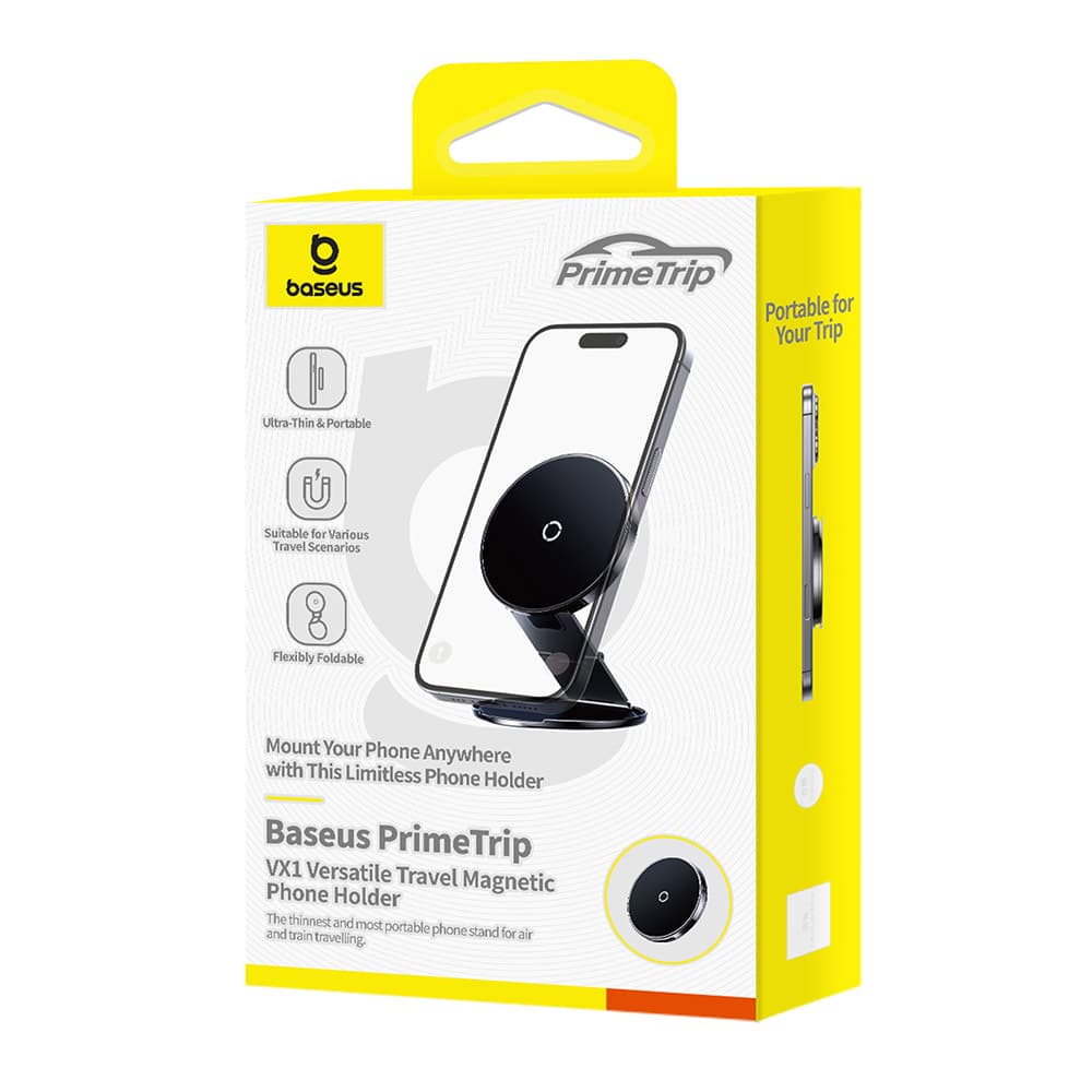 Baseus - Βάση Αυτοκινήτου PrimeTrip VX1 Versatile (C4016900C123-00) - για Ταξίδια, Μαγνητική, Εξαιρετικά Λεπτή, Πτυσσόμενη - Μαύρο - Image 9