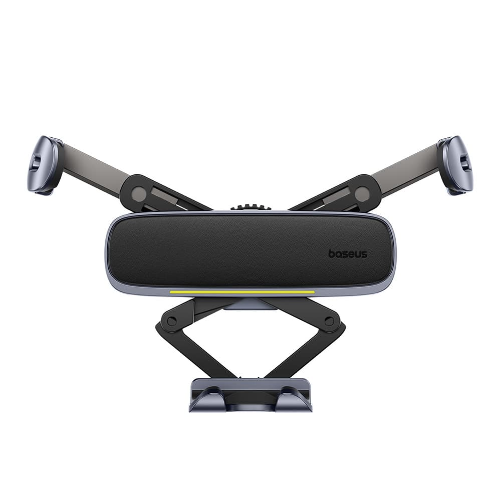Baseus - Βάση Αυτοκινήτου (C40483401813-00) - για Τηλέφωνο/Tablet, Δερμάτινο Φινίρισμα, Ανασυρόμενοι Βραχίονες, Αυτόματη Σύσφιξη - Μαύρο Ασημί - Image 3