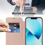 Techsuit SmartMag Book - θήκη για Apple iPhone 13 - Ροζ - Image 5