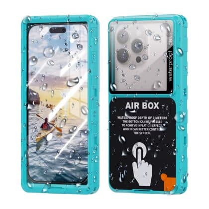 Μπλε αδιάβροχη θήκη ShellBox AirBox IP68 universal για κινητό τηλέφωνο