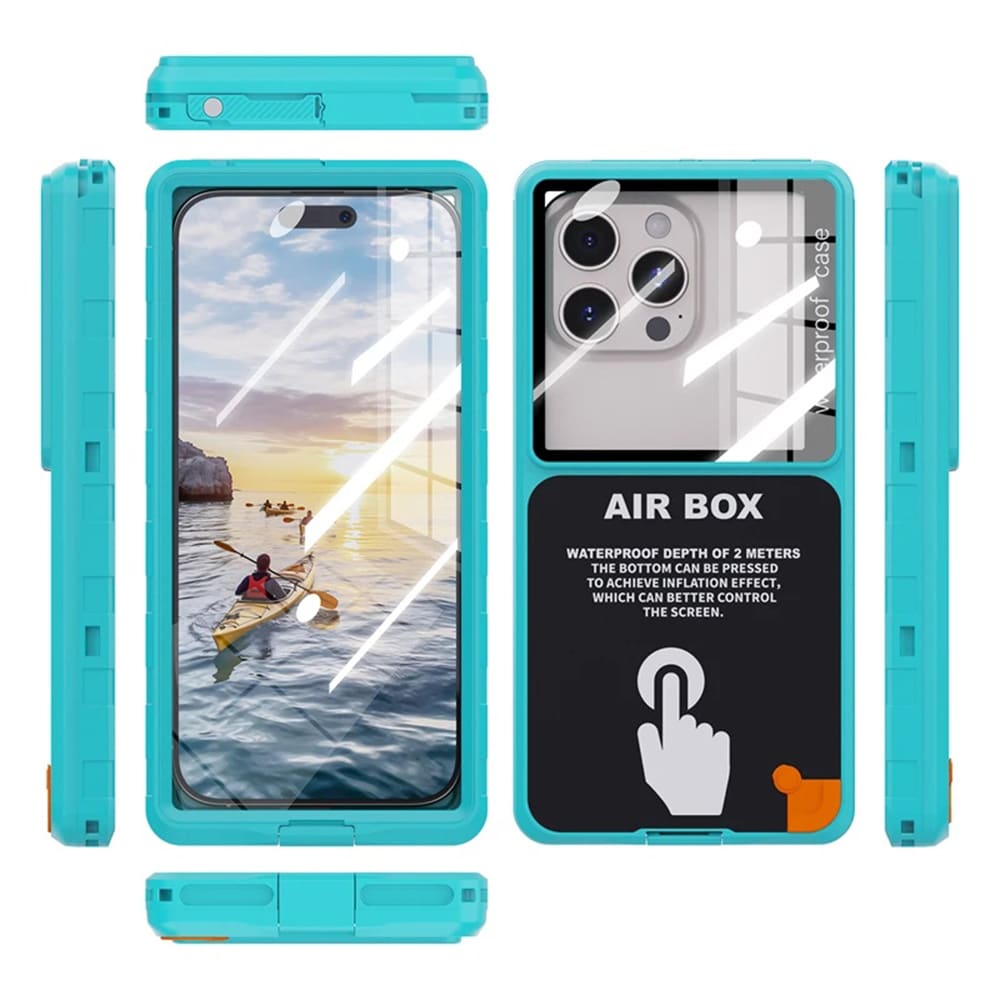 ShellBox - Αδιάβροχη θήκη AirBox IP68 (μέγιστο 6,9 ίντσες) - Μοντέλο Universal για τηλέφωνο (μέγιστο βάθος 15 χιλιοστών) - Μπλε - Image 2