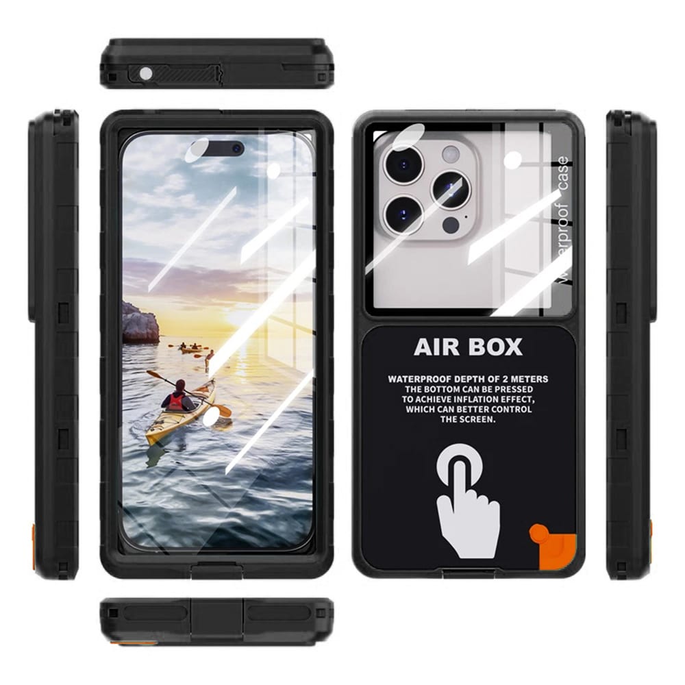 ShellBox - Αδιάβροχη θήκη AirBox IP68 (μέγιστο 6,9 ίντσες) - Μοντέλο Universal για τηλέφωνο (μέγιστο βάθος 15 χιλιοστών) - Μαύρο - Image 2