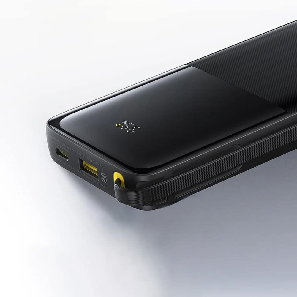 Baseus - Power Bank Bipow 2 (P10077101213-00) - με ενσωματωμένο καλώδιο USB-C, Type-C, USB, Έξυπνη οθόνη, 10000mAh, 20W - Λευκό - Image 4