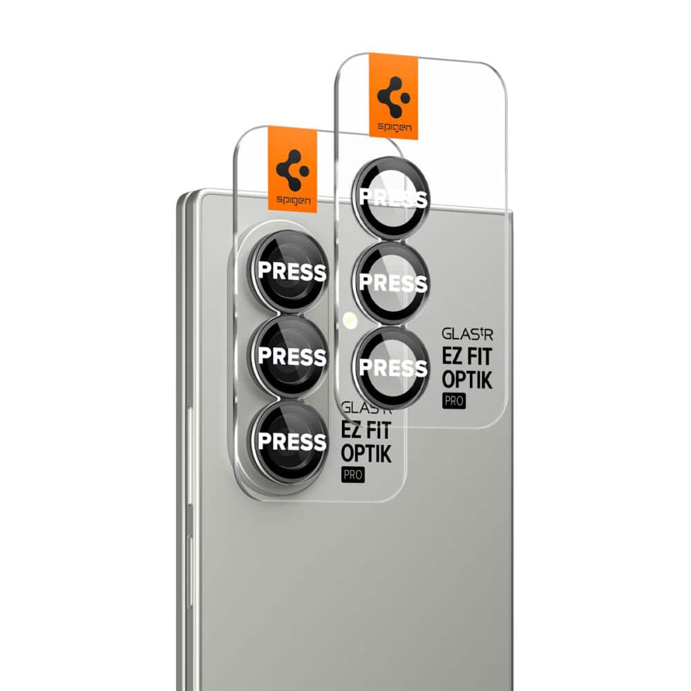 Spigen - Γυαλί Κάμερας Optik.tR EZ Fit Pro HD (συσκευασία 2 τεμαχίων) - Samsung Galaxy Z Fold7 - Μαύρο - Image 5
