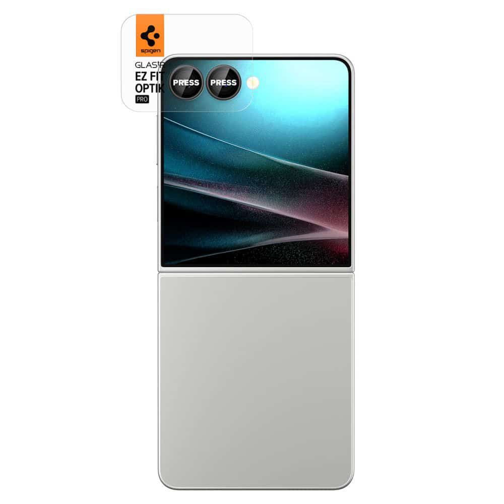 Spigen - Γυαλί Κάμερας Optik.tR EZ Fit Pro HD (συσκευασία 2 τεμαχίων) - Samsung Galaxy Z Flip7 - Μαύρο - Image 3