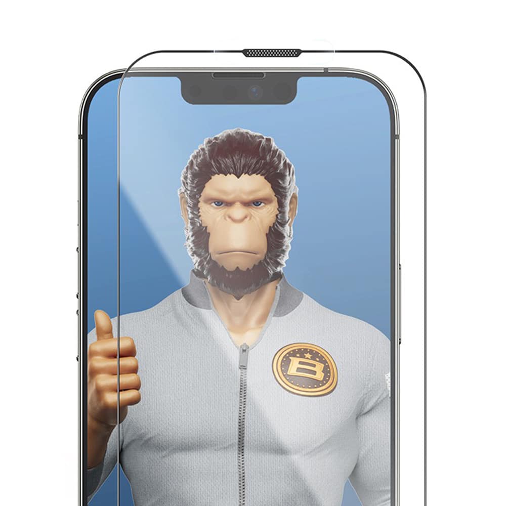 Blueo - Γυαλί HD κατά της σκόνης - iPhone 13 / iPhone 13 Pro / iPhone 14 / iPhone 16e - Μαύρο - Image 2