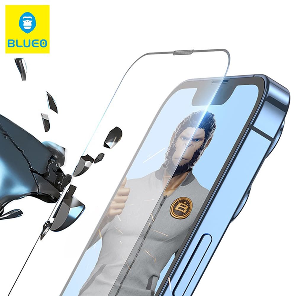 Blueo - Γυαλί HD κατά της σκόνης - iPhone 13 / iPhone 13 Pro / iPhone 14 / iPhone 16e - Μαύρο - Image 3