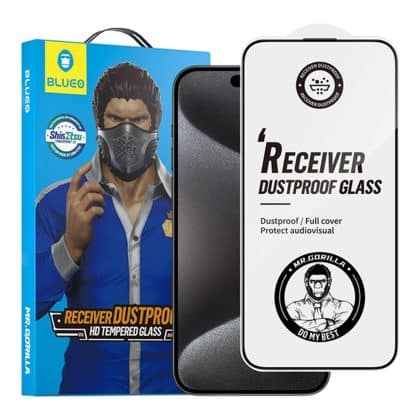 Blueo - Γυαλί HD κατά της σκόνης - iPhone 15 Pro Max - Μαύρο