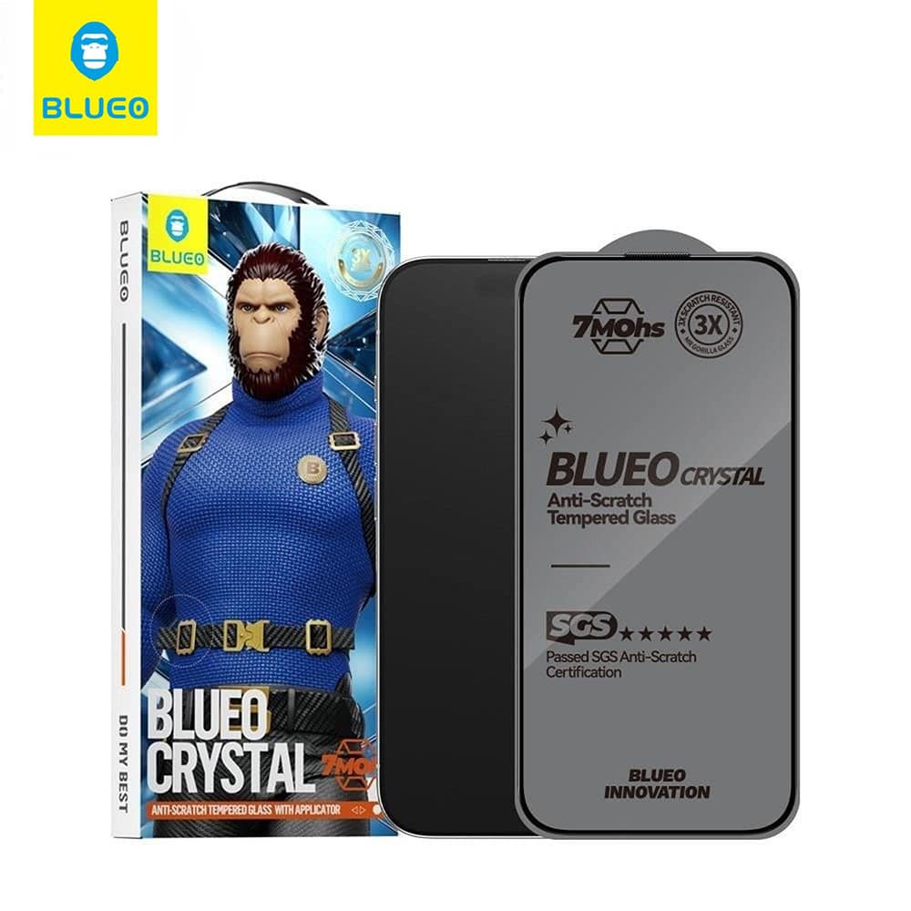 Blueo - Κρυστάλλινο αντιχαρακτικό γυαλί με εφαρμοστή - iPhone 16 Pro Max - Μαύρο - Image 2