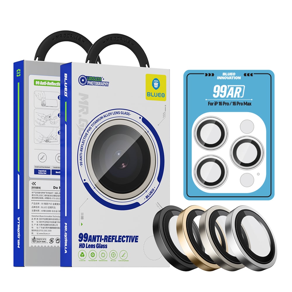 Blueo - 99 Αντιανακλαστικό γυαλί φακού - iPhone 16 Pro / iPhone 16 Pro Max - Ασημί τιτανίου - Image 7