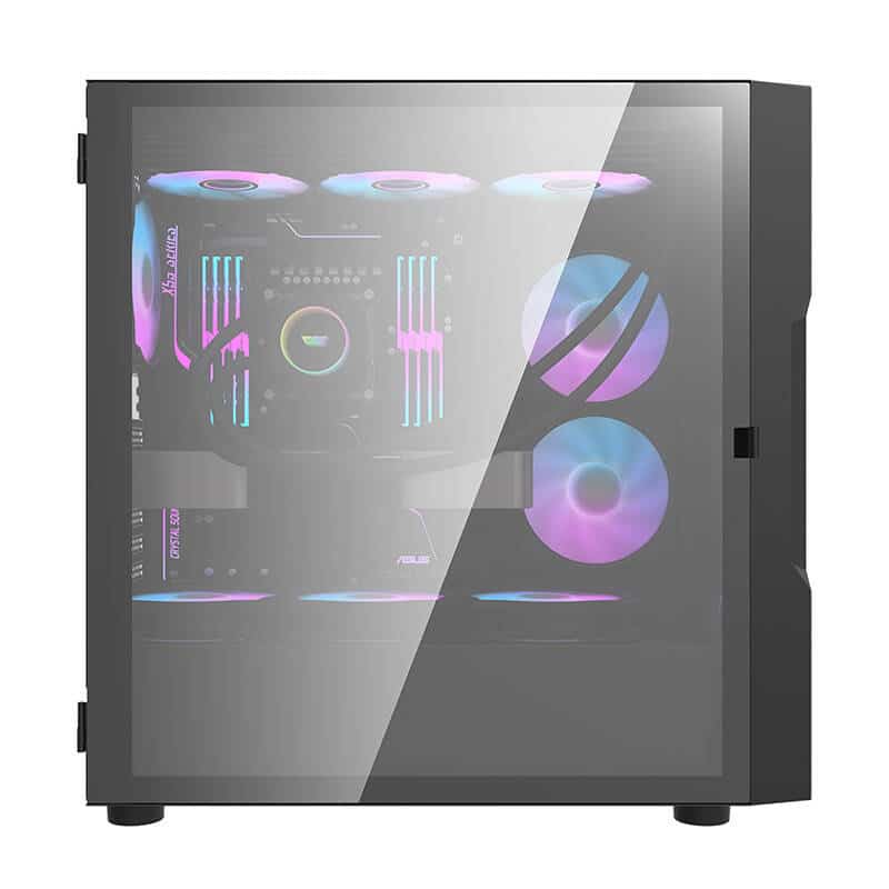 Darkflash DK431 Γυάλινη θήκη υπολογιστή (μαύρη) + 4 ανεμιστήρες RGB - Image 2