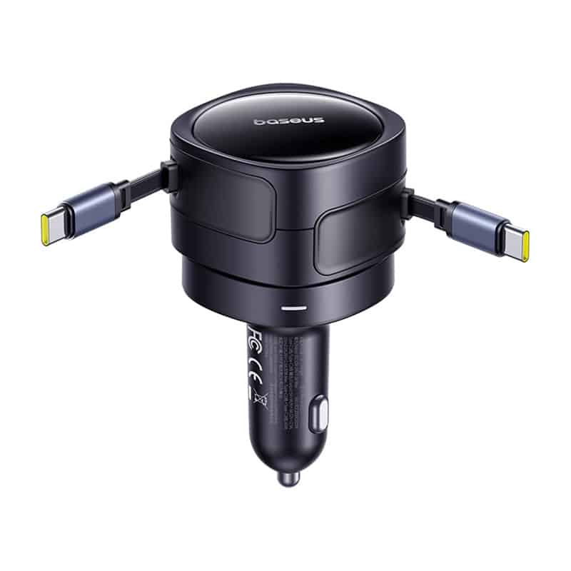 Baseus Enjoyment Max φορτιστής αυτοκινήτου με καλώδια USB-C+USB-C 60W Μαύρο - Image 3