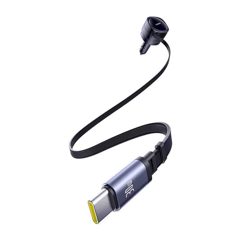 Baseus Enjoyment Max φορτιστής αυτοκινήτου με καλώδια USB-C+USB-C 60W Μαύρο - Image 6