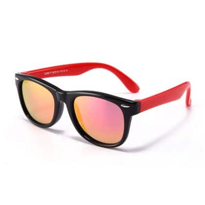 Techsuit - Παιδικά Γυαλιά Ηλίου Polarized (D802) για Παιδιά Από 3-8 Ετών, Προστασία UV - Μαύρο / Ροζ One Size