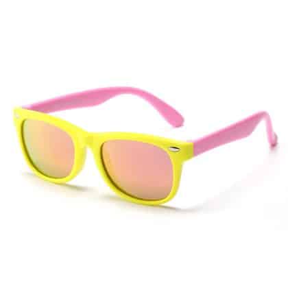 Techsuit - Παιδικά Γυαλιά Ηλίου Polarized (D802) για Παιδιά Από 3-8 Ετών, Προστασία UV - Κίτρινο / Ροζ / Ροζ One Size