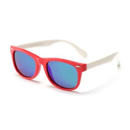 Techsuit - Γυαλιά ηλίου Polarized (D802) - για παιδιά, Προστασία από υπεριώδη ακτινοβολία - Κόκκινο / Λευκό / Πράσινο