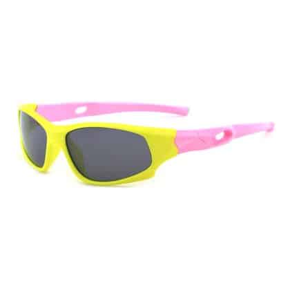 Techsuit - Polarized Γυαλιά Ηλίου (816-C2) - Τύπος Αθλητισμού, για Παιδιά απο 3-8 Ετών - Φωτεινό Κίτρινο / Ροζ One Size
