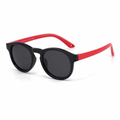 Techsuit - Polarized Γυαλιά Ηλίου (8308-C14) - για Βρέφη, Στρογγυλό Σχήμα, με Λουρί - Μαύρο / Κόκκινο One Size