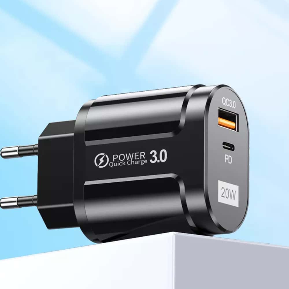 Techsuit - Φορτιστής τοίχου Premium (CHPD038) - USB-A, QC 3.0, USB-C, 20W - Λευκό - Image 2