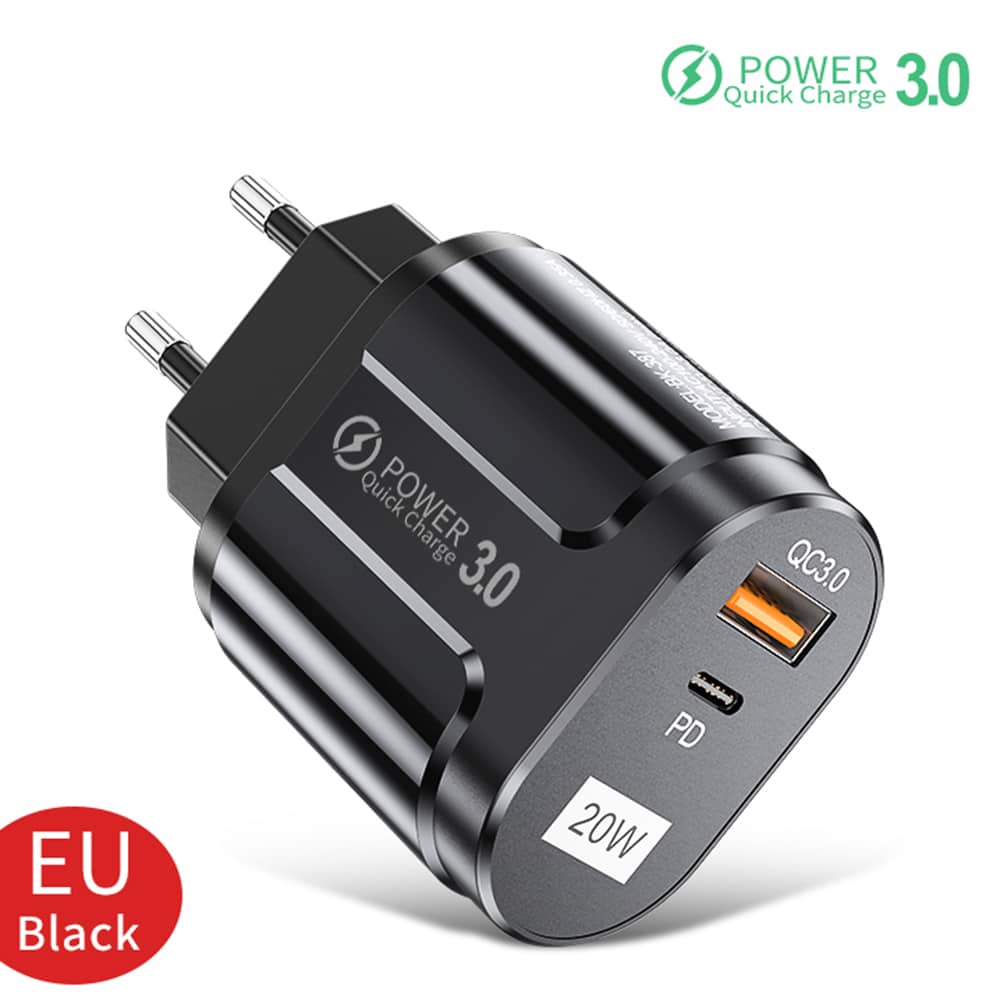 Techsuit - Φορτιστής τοίχου Premium (CHPD038) - USB-A, QC 3.0, USB-C, 20W - Λευκό - Image 3
