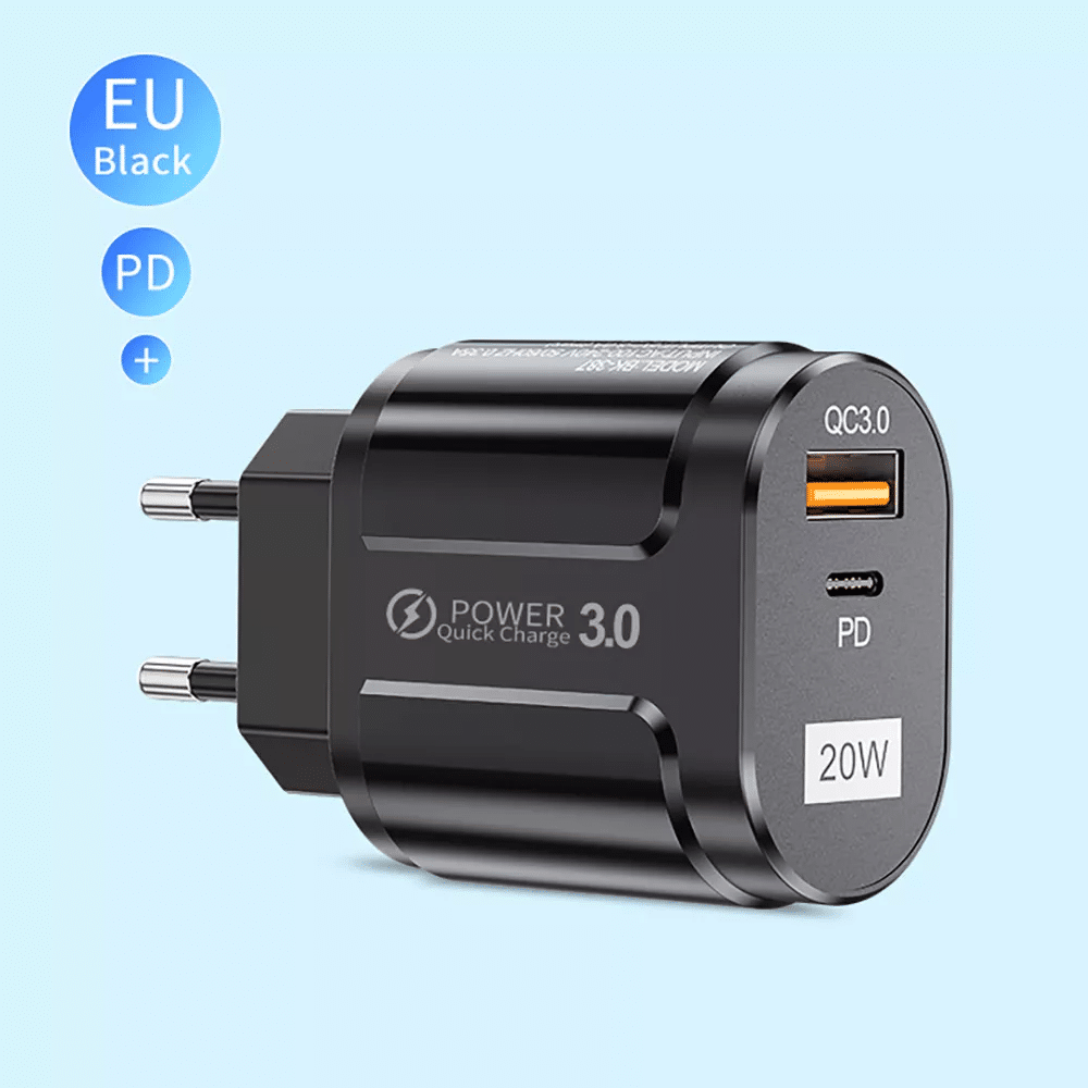 Techsuit - Φορτιστής τοίχου Premium (CHPD038) - USB-A, QC 3.0, USB-C, 20W - Λευκό - Image 4