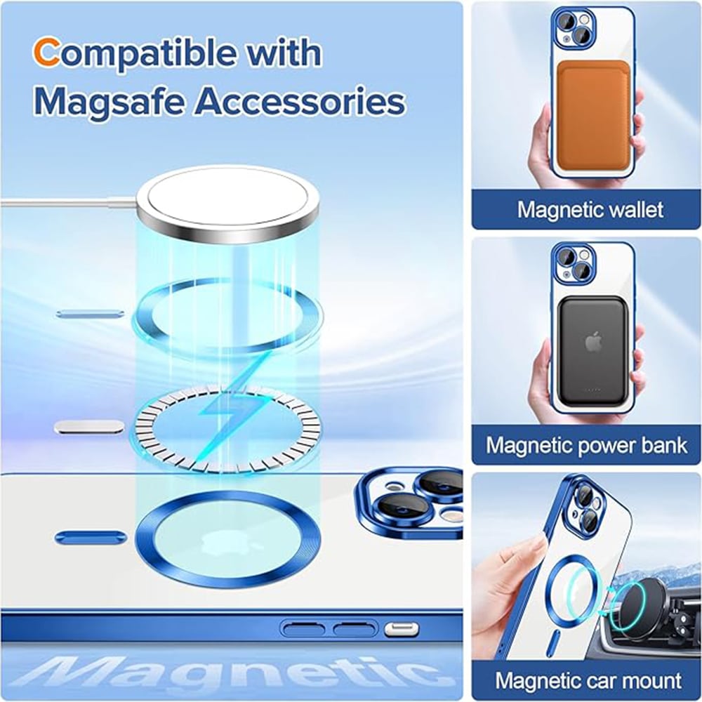 Techsuit Luxury Crystal MagSafe - θήκη για Apple iPhone 13 - Μπλε - Image 5
