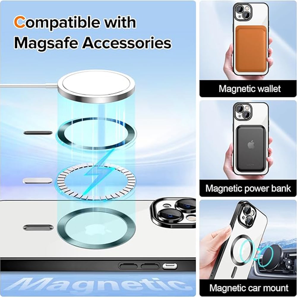 Techsuit Luxury Crystal MagSafe - θήκη για Apple iPhone 13 - Μαύρο - Image 5