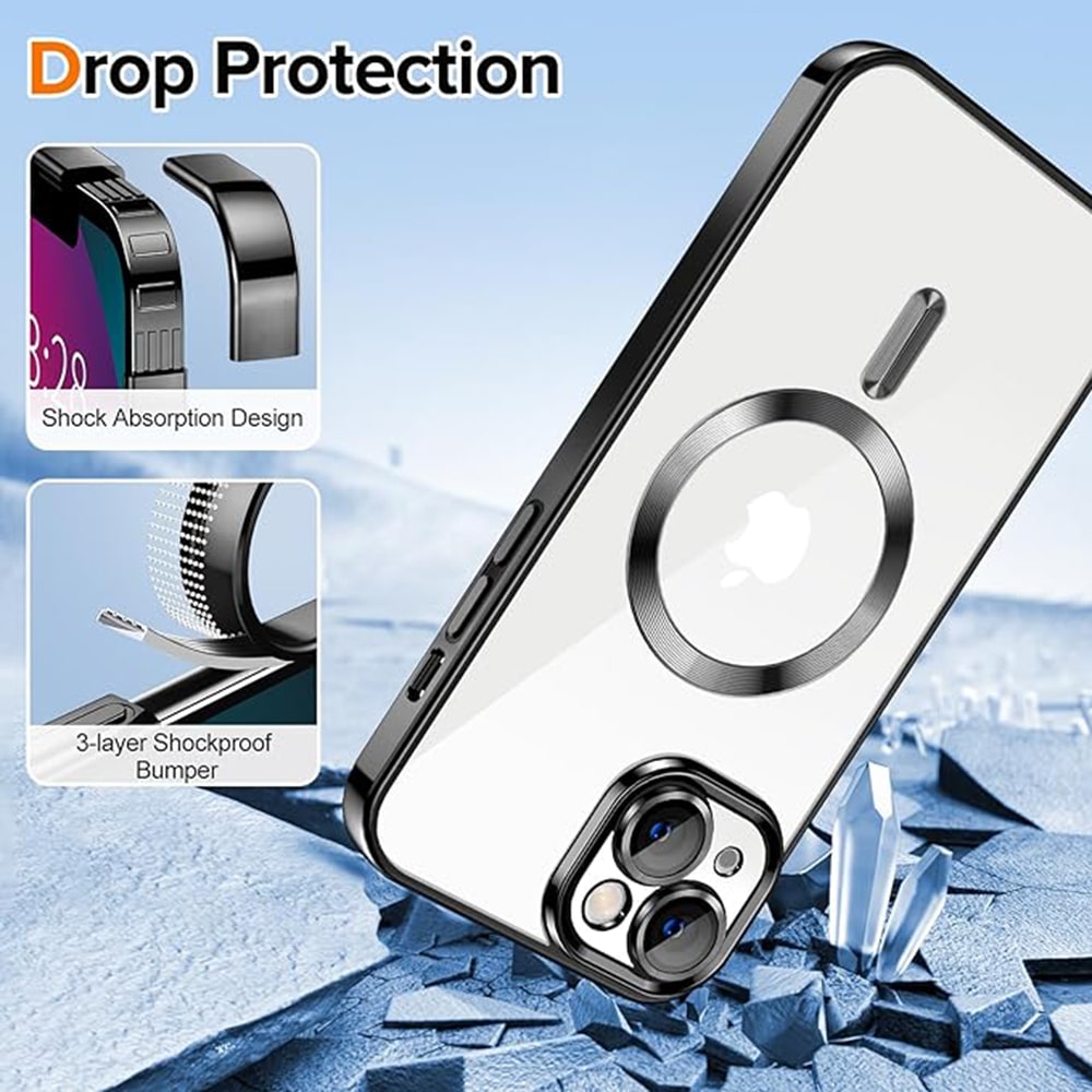 Techsuit Luxury Crystal MagSafe - θήκη για Apple iPhone 13 - Μαύρο - Image 3