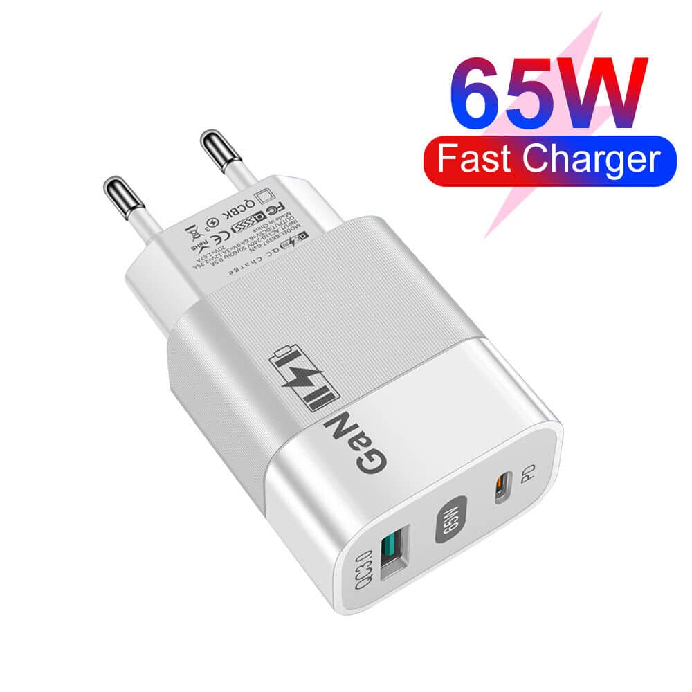 Techsuit - Φορτιστής τοίχου (CHPD131) - GaN, USB, Type-C, Γρήγορη Φόρτιση, 65W - Λευκό - Image 2