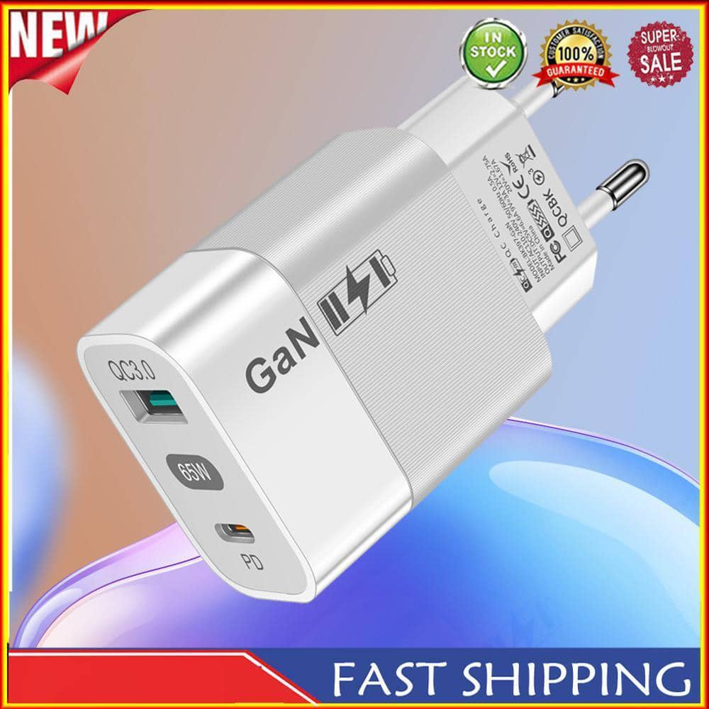 Techsuit - Φορτιστής τοίχου (CHPD131) - GaN, USB, Type-C, Γρήγορη Φόρτιση, 65W - Λευκό - Image 7