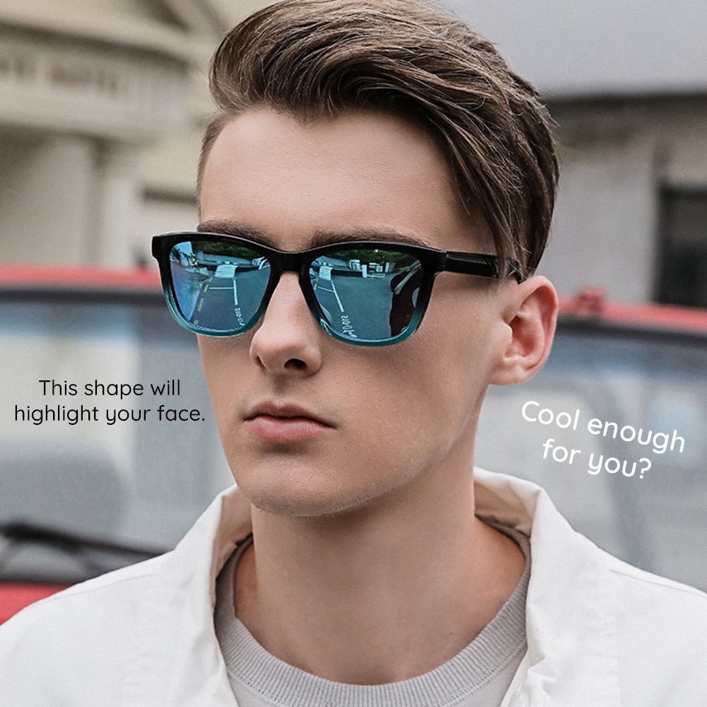 Techsuit - Ανδρικά Γυαλιά Ηλίου Polarized (0717), με Προστασία UV - Μαύρο / Μπλε Διαβαθμισμένο One Size - Image 2