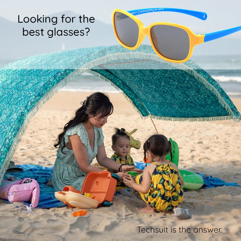 Techsuit - Polarized Γυαλιά Ηλίου (8192-C3) - για Βρέφη - Ροζ / Πράσινο One Size - Image 3