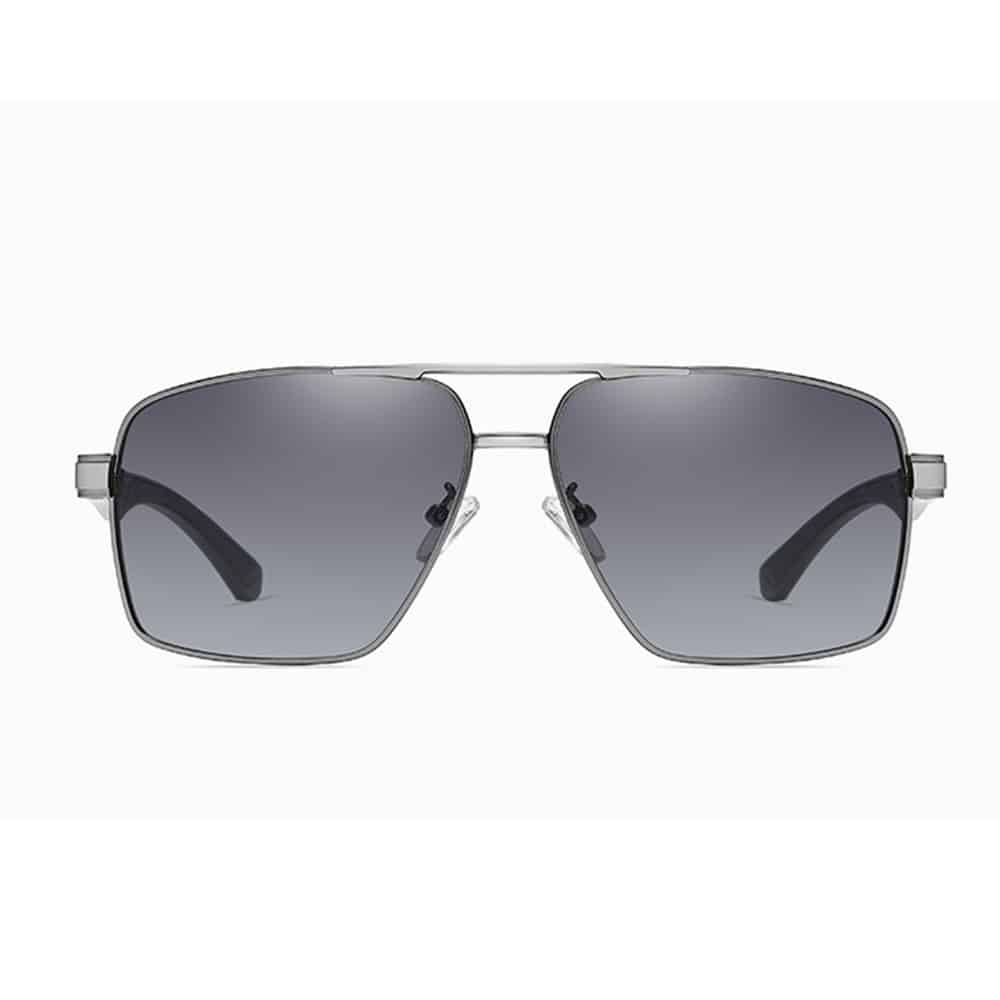 Techsuit - Ανδρικά Γυαλιά Ηλίου Polarized (LM001), με Προστασία UV, Κορνίζα από Αλουμίνιο - Χρώμα Όπλου / Μαύρο Γκρι One Size - Image 2