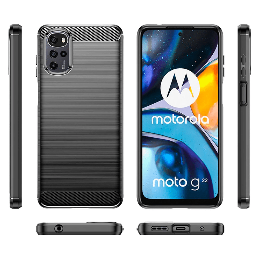 Techsuit Carbon Silicone - θήκη για Motorola Moto G22 - Μαύρο - Image 2