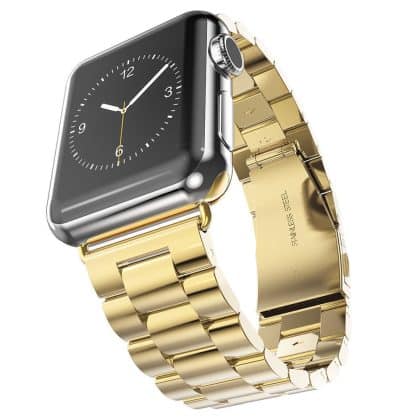 Techsuit - Watchband (W036) - Apple Watch 1/2/3/4/5/6/7/8/9/10/11/SE/SE 2/SE 3 (38/40/41/42mm) - Gold