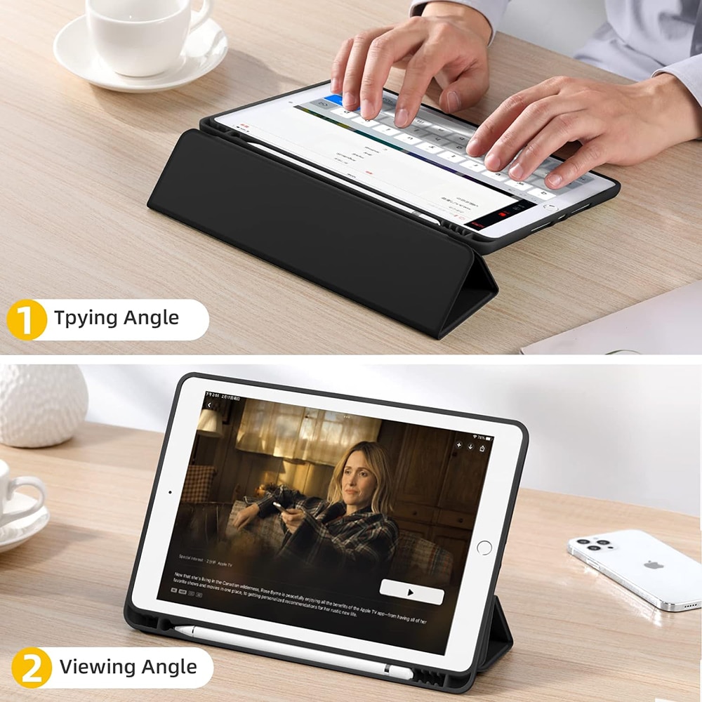 Techsuit - Flex Trifold (με θήκη για stylus) - iPad 10.2 (2019 / 2020 / 2021) - Μαύρο - Image 3