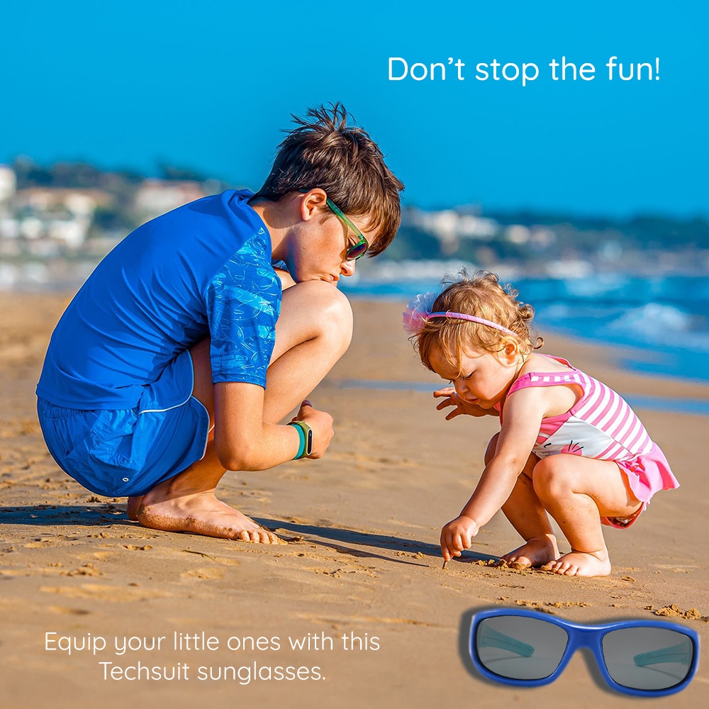 Techsuit - Polarized Γυαλιά Ηλίου (800-C11) - Τύπος Αθλητισμού, Ευλύγιστα, για Παιδιά απο 3-12 Ετών- Λαμπερό Μαύρο One Size - Image 6