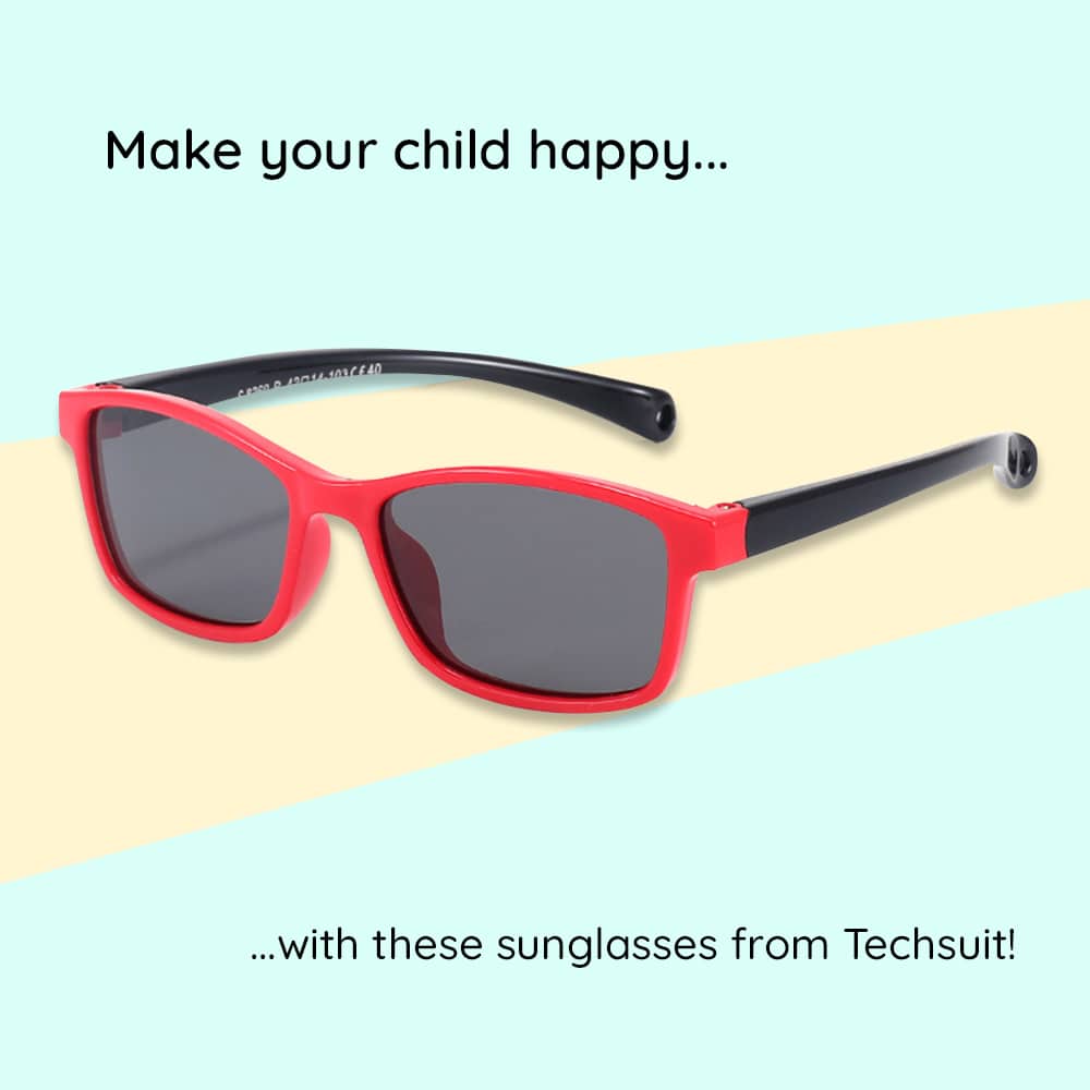 Techsuit - Polarized Γυαλιά Ηλίου (8260-C40) - για Παιδιά απο 3-12 Ετών - Κόκκινο / Μαύρο One Size - Image 4