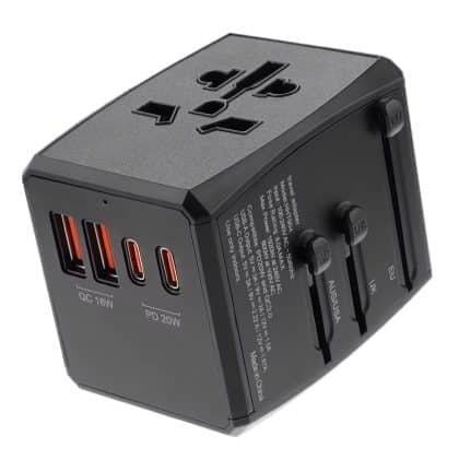 Techsuit - Προσαρμογέας Ταξιδιού (HHT904) - PD20W, 2 x USB, 2 xType-C, EU, UK, AUS, US - Μαύρο