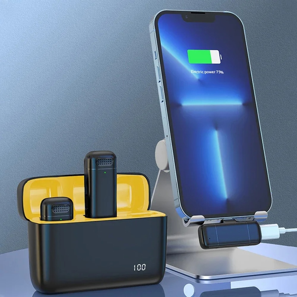 Techsuit - (2 συσκευασία) Μικρόφωνο Lavalier Wireless (LW3) - με Δέκτη, Lightning, Μείωση Θορύβου, 70mAh, Plug and Play - Μαύρο - Image 6