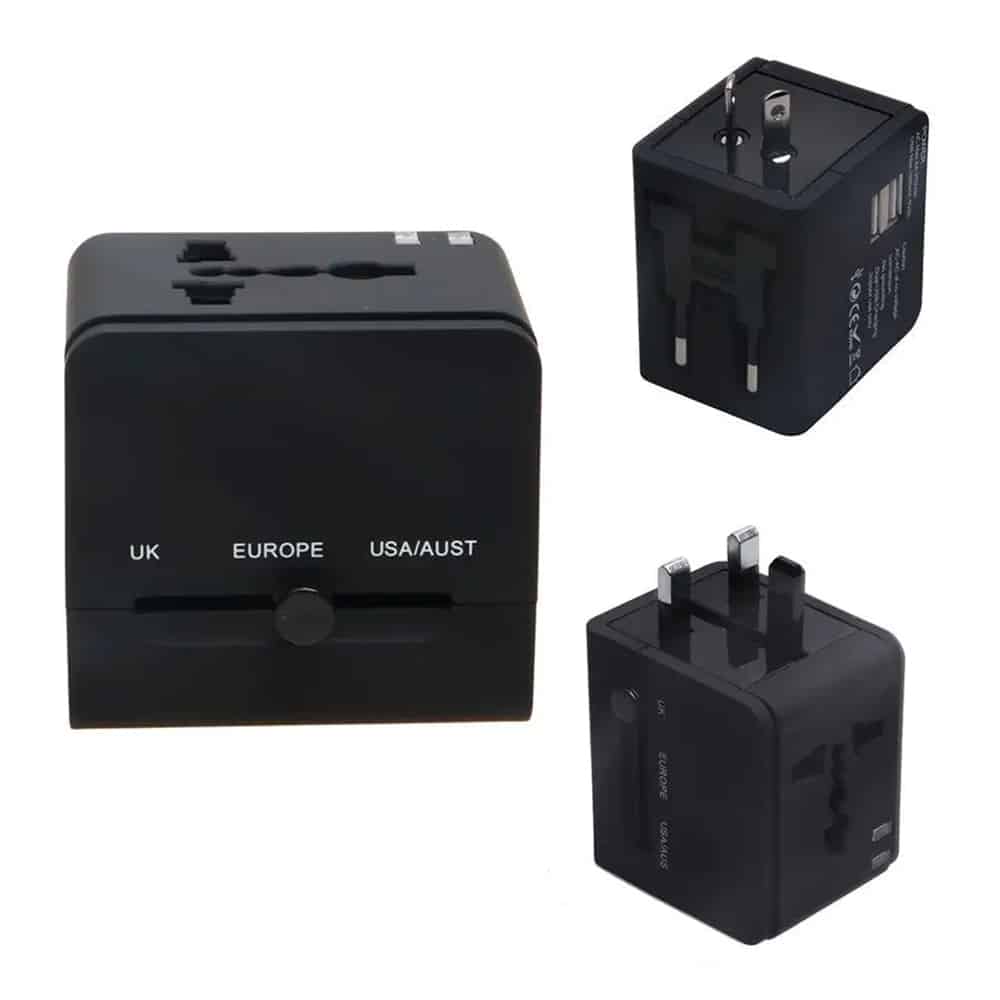 Techsuit - Προσαρμογέας Ταξιδιού (HHT148) - PD20W, QC, USB, Type-C, EU, UK, AUS, US - Μαύρο - Image 2