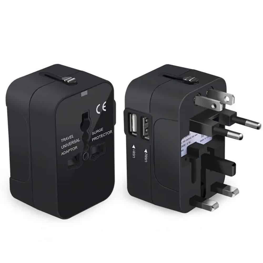 Techsuit - Προσαρμογέας Ταξιδίου (HHT202) - 2 x USB, EU, UK, AUS, US - Μαύρο - Image 5
