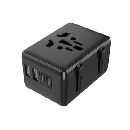 Techsuit - Προσαρμογέας Ταξιδιού (HHT203A) - PD20W, 2 x USB, 2 x Type-C, EU, UK, AUS, US - Μαύρο