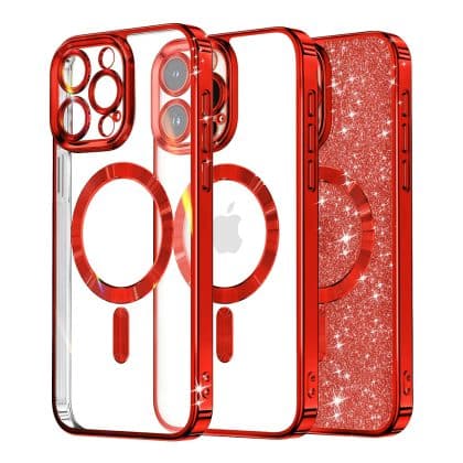 Techsuit Luxury Glitter - θήκη για Apple iPhone 13 Pro - Κόκκινο