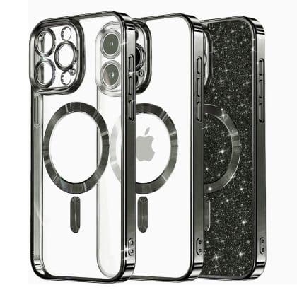 Techsuit Luxury Glitter MagSafe - θήκη για Apple iPhone 13 Pro - Μαύρο