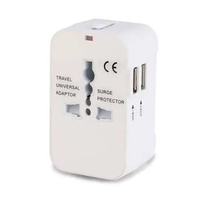 Techsuit - Προσαρμογέας Ταξιδίου (HHT202) - 2 x USB, EU, UK, AUS, US - Λευκό
